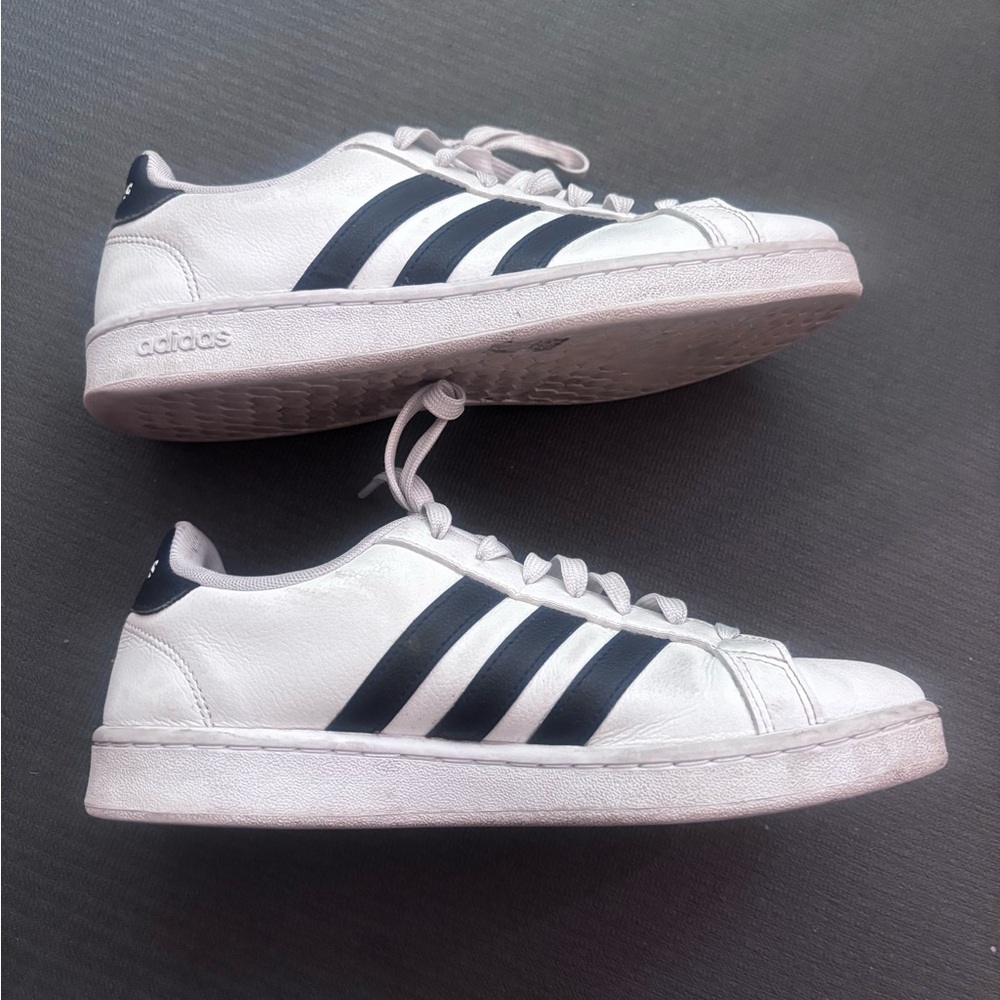 Adidas Women’s White and Black Grand Court Shoes, Size 8.5